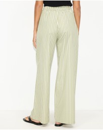 Dazie - Nina Stripe Double Waist Band Pants