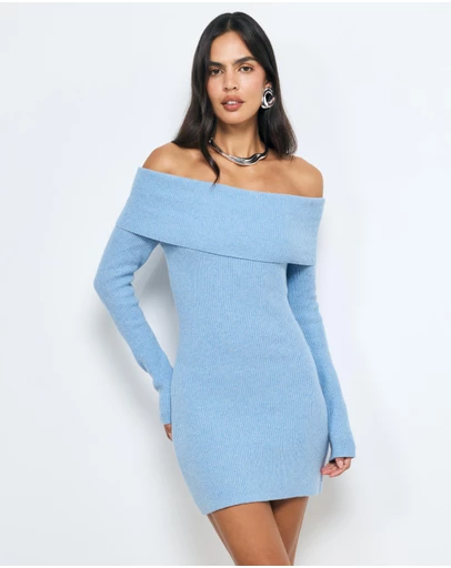 AERE - Zoe Off Shoulder Knit Mini Dress