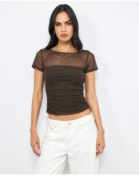 AERE - Bandeau Lined Mesh Tee