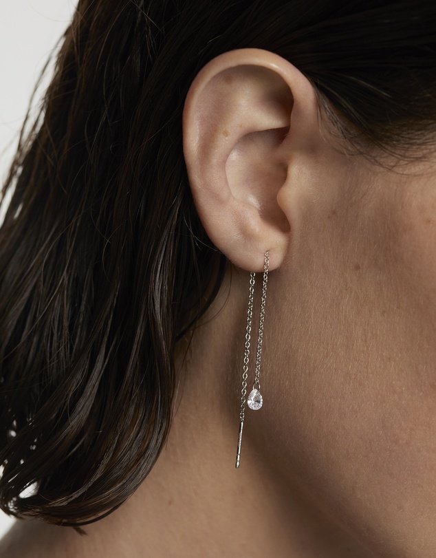 PDPAOLA - Waterfall Drop Silver Earrings