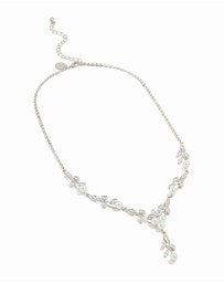 Lovisa - Silver Pearl Cubic Zirconia Y-Necklace