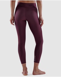 SKINS - SKINS Compression Series-3 Women's 7/8 Tights Activewear Burgundy