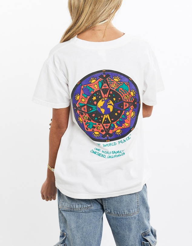 Vintage by The Real Deal - Pre Loved - Vintage 90s 'Create World Peace' Tee