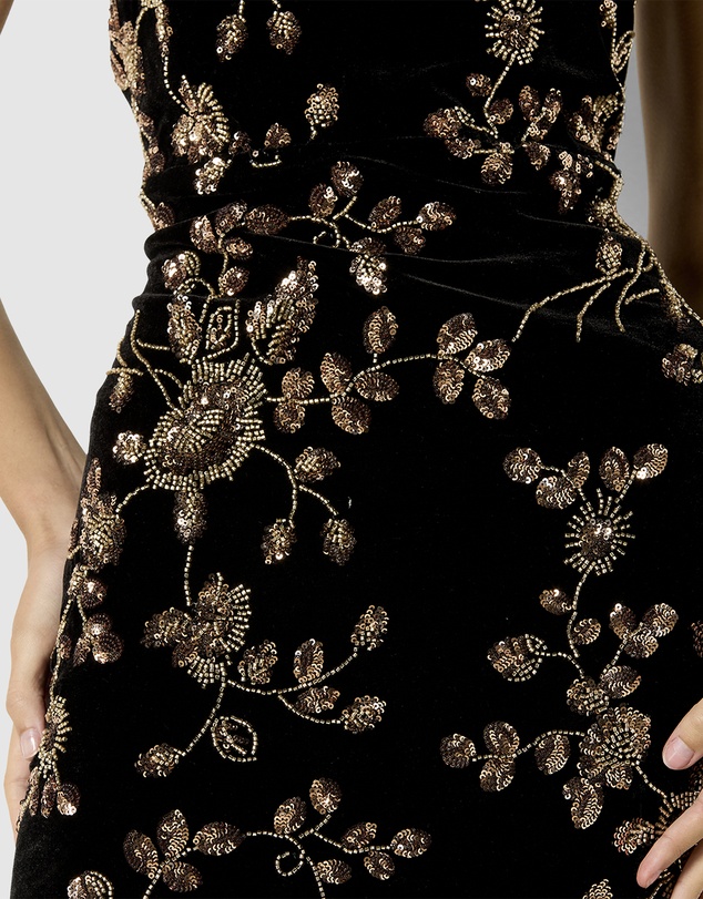 Montique - Violetta Velvet Sequin Cocktail Dress