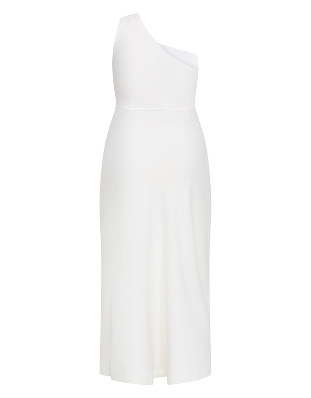 City Chic - Plus size Jayne One Shoulder Maxi Dress - ivory