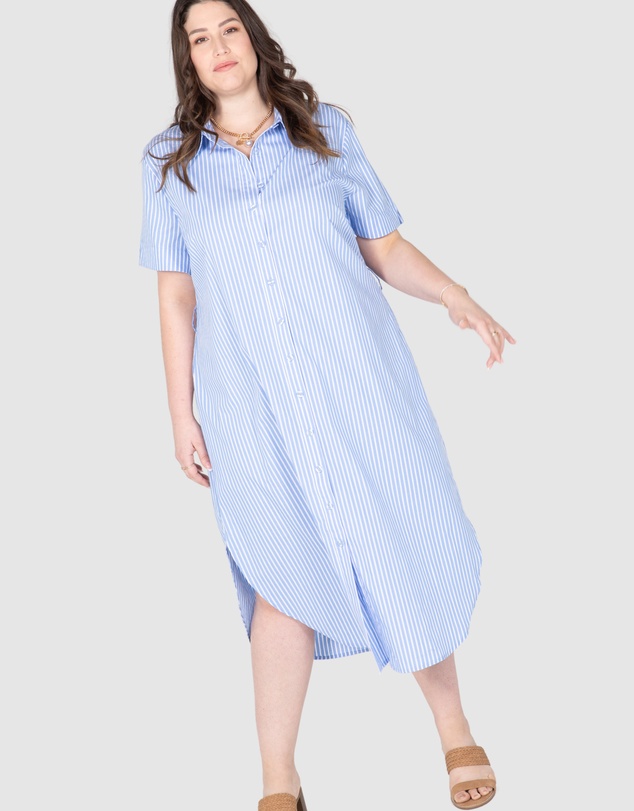 Love Your Wardrobe - Tamsin Stripe Shirt Dress