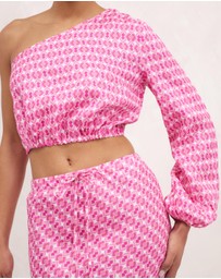 AERE - One Shoulder Linen Top