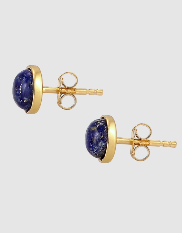 Elli Jewelry - Lapis Lazuli Stud Earrings in Gold-Plated 925 Silver