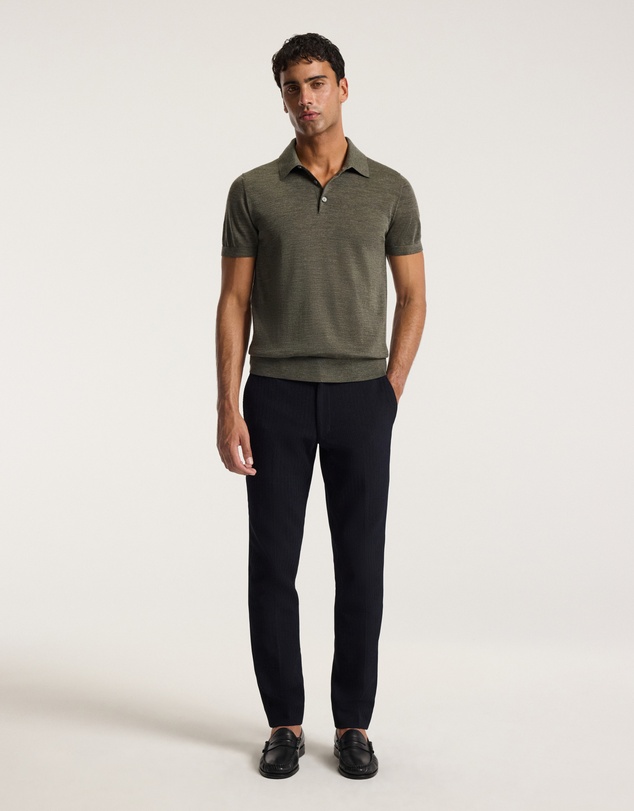 Calibre - Merino Wool Polo Khaki