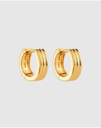 Najo - Carrousel Yellow Gold Huggie Earrings
