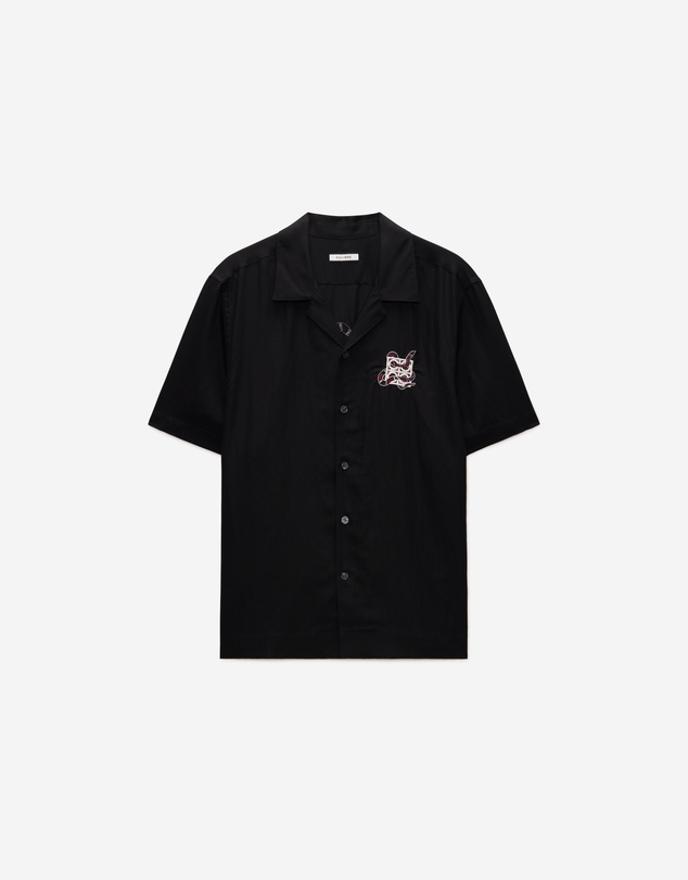 Calibre - Snake Embroidered Short Sleeve Shirt Black