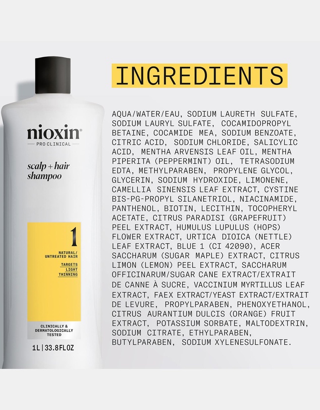 Nioxin - Nioxin System 1 Scalp + Hair Shampoo - Hair Thickening Shampoo For Natural Hair With Light Thinning, 300ml