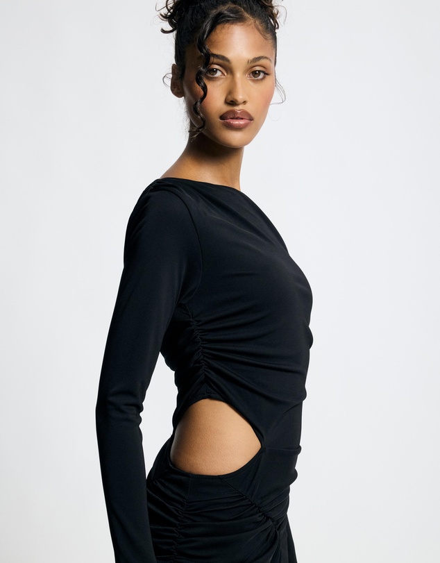 Lover - Ravenna Long Sleeve Asymmetrical Jersey Dress