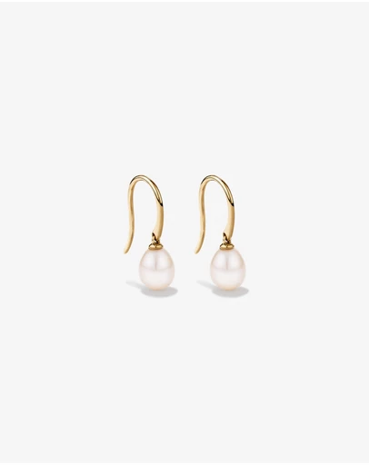 Michael Hill - Drop Earrings with Cultured Freshwater Pearl in 10kt Yellow Gold