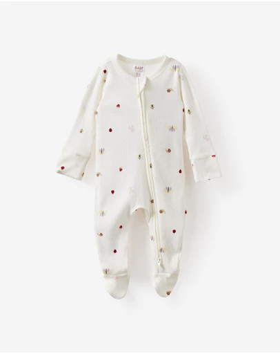 Cotton On Kids - Littlie Organic Long Sleeve Zip Romper