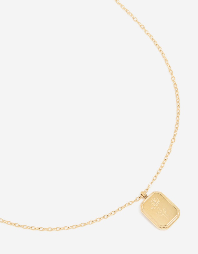 Lovisa - Waterproof Gold Plated Stainless Steel Birth Flower June Rose Necklace