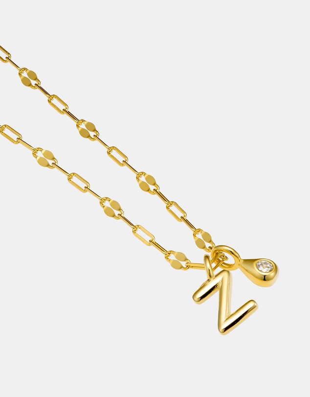 Zoe Olivia - 14K Gold Vermeil Imprint Initial Z Cubic Zirconia Necklace