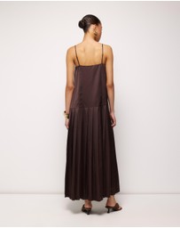 AERE - Esti Pleated Hem Midi Dress
