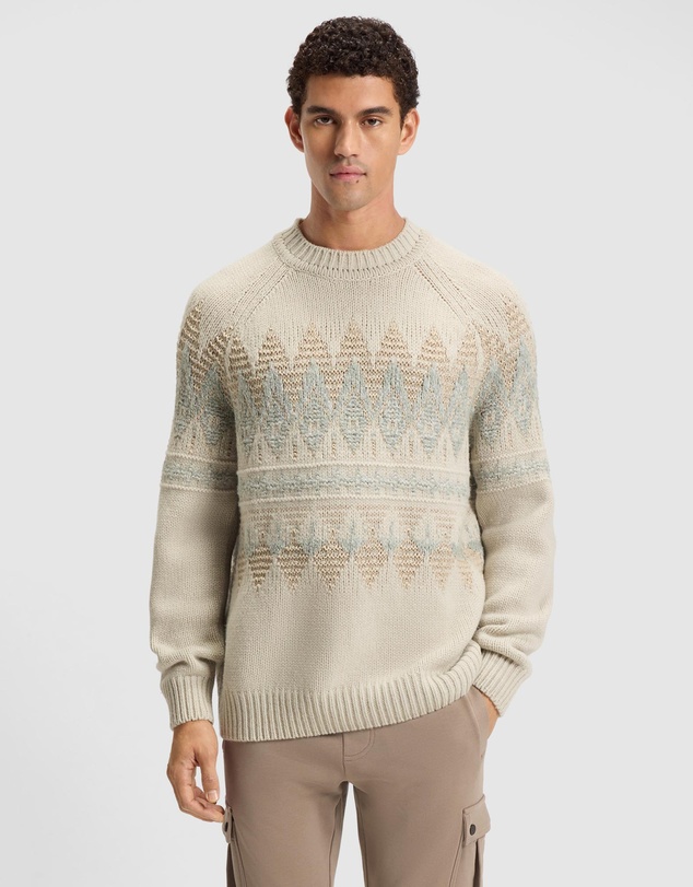 BOSS - Relaxed-Fit Sweater With Knitted Pattern