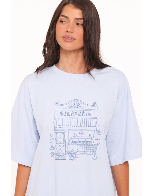 Petal & Pup - Carmen Graphic Tee - Baby Blue