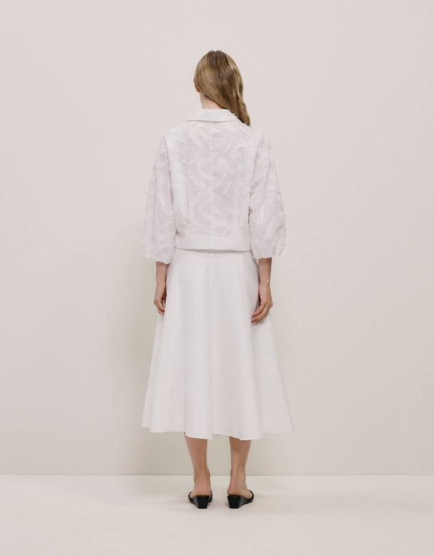 Trenery - Embroidered Feather Detail Shirt in White