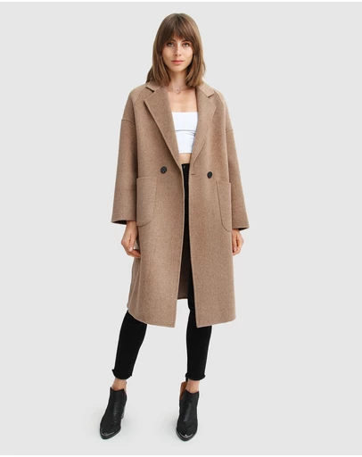 Belle & Bloom - Publisher Double-Breasted Wool Blend Coat