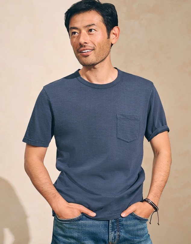 Faherty - Sunwashed Organic Cotton Pocket Tee