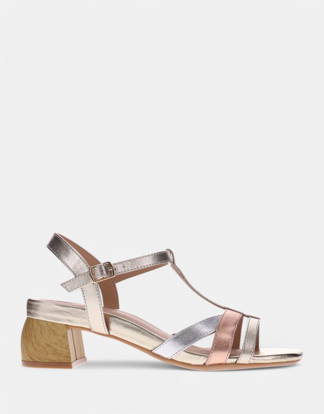 Mia Vita - Yass Heeled Sandal - Champagne Multi