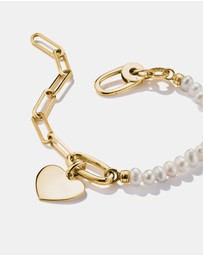 THOMAS SABO - THOMAS SABO Connect Charm Bracelet Paperclip with Pearls Gold