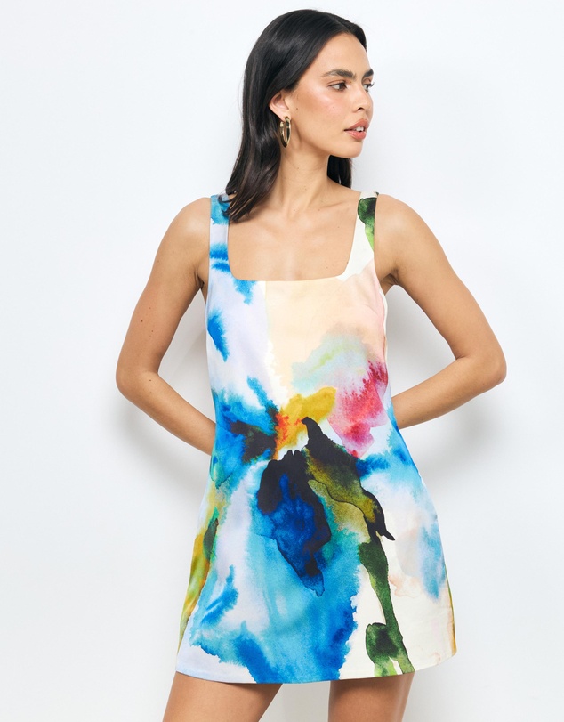 AERE - Anthea Structured Satin Mini Dress