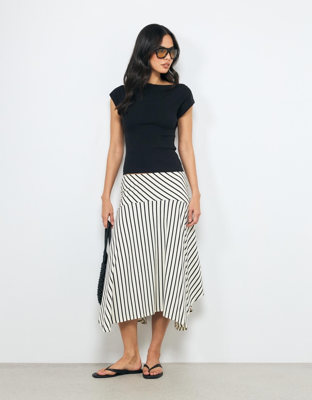 AERE - Billie Stripe Maxi Skirt