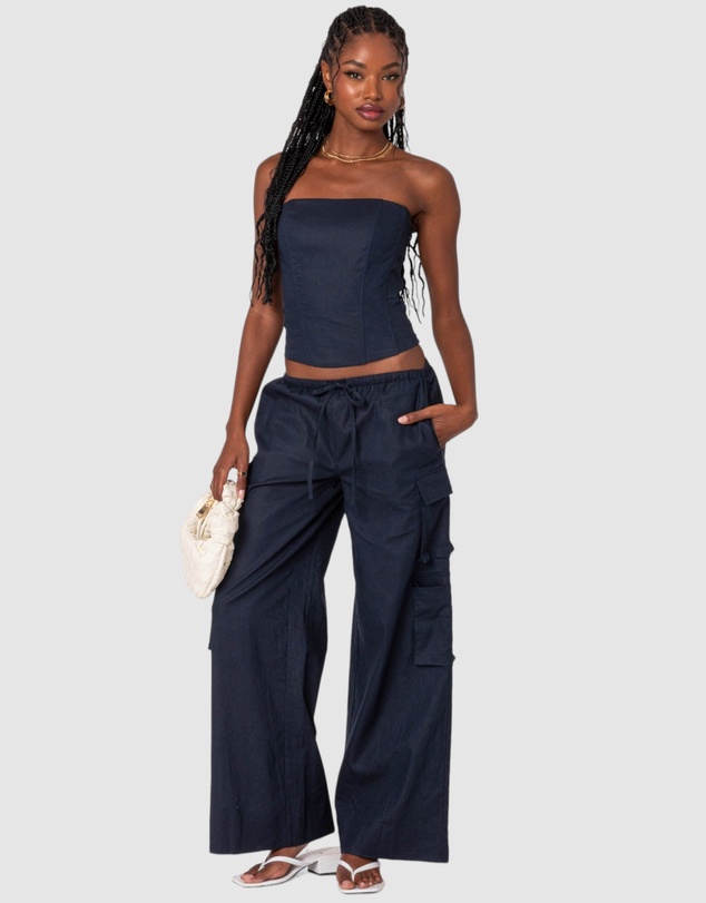 EDIKTED - Bristol Linen Look Corset
