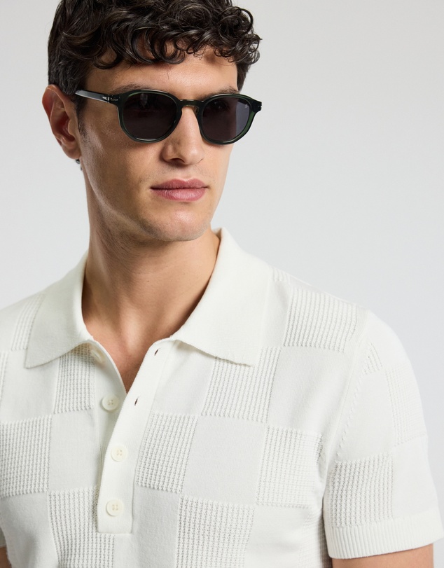 Calibre - Grid Stitch Polo White