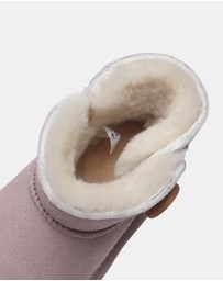 EVERAU - Australian Shepherd Ugg Nolan Kids Mini Button Cow Suede Upper UGG Boots
