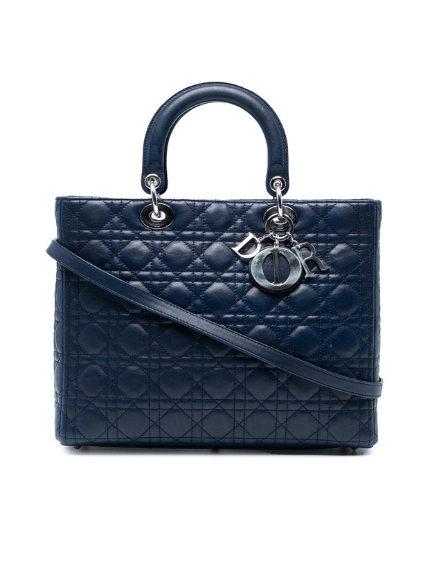 Dior - Pre-Loved Large Lambskin Cannage Lady Dior