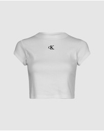 Calvin Klein Jeans - Slim Cropped Ribbed T-shirt