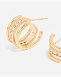 Lovisa - Waterproof Gold Plated Stainless Steel Cubic Zirconia Illusion Hoop Earrings