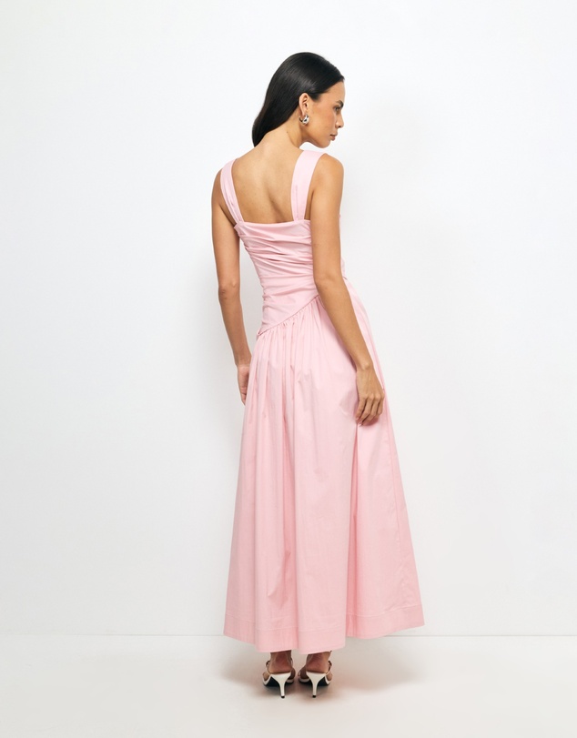 Revibe - Repaired AERE Kylara Ruched Midi Dress - AU 8