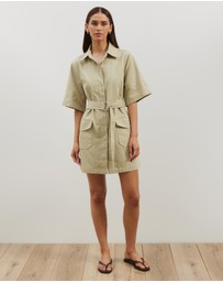 Atmos&Here - Amy Cotton Drill Mini Shirt Dress