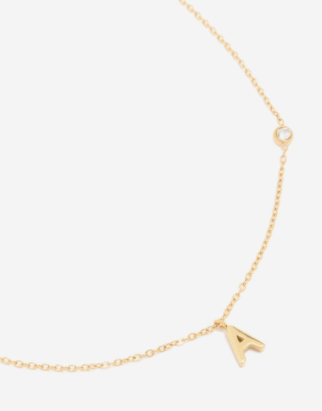 Lovisa - Waterproof Gold Plated Stainless Steel Letter A Pendant Pendant Necklace