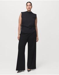 M.N.G - Straight-Fit Trousers With Elastic Waist