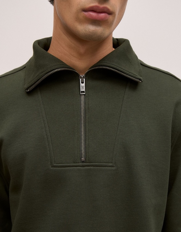 Trenery - Half Zip Sweat in Winter Moss