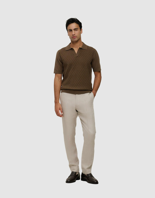 Trenery - Mercerised Diamond Knit Polo