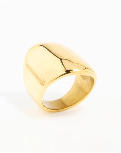 Lovisa - Waterproof Gold Plated Stainless Steel Statement Rectangle Ring