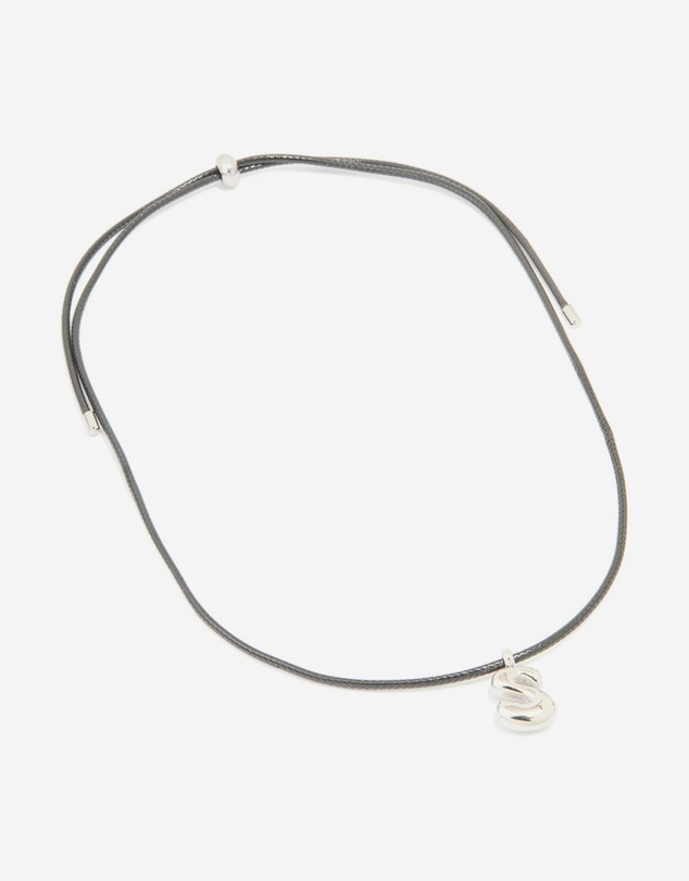 Lovisa - Waterproof Stainless Steel Large Bubble Letter S Cord Necklace