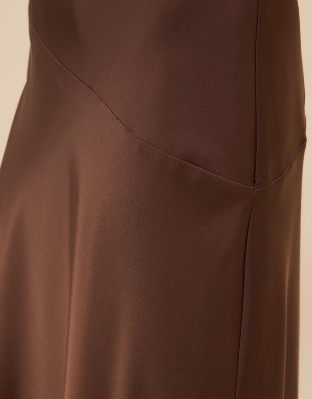 Revibe - Repaired CHANCERY Hallie Satin One Shoulder Drape Maxi Dress - AU 10