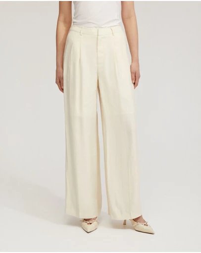 Oxford - Sonia Linen Blend Front Pleat Pants