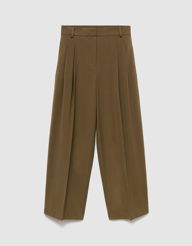 M.N.G - Wide-Leg Mid-Rise Pleated Trousers