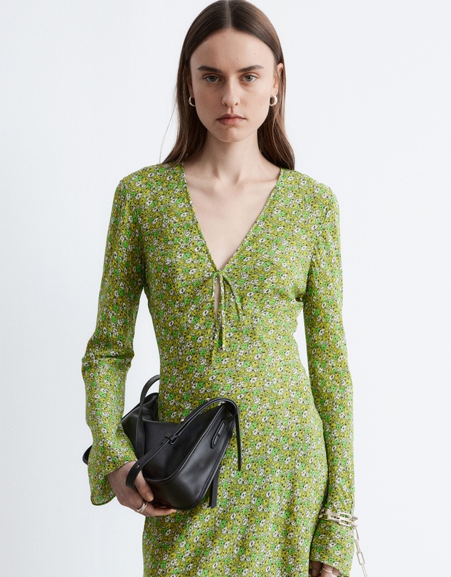 & Other Stories - Floral V-Neck Midi Dress