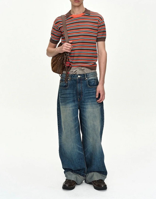 Andersson Bell - Trunk Layered Wide-Leg Jeans - Unisex